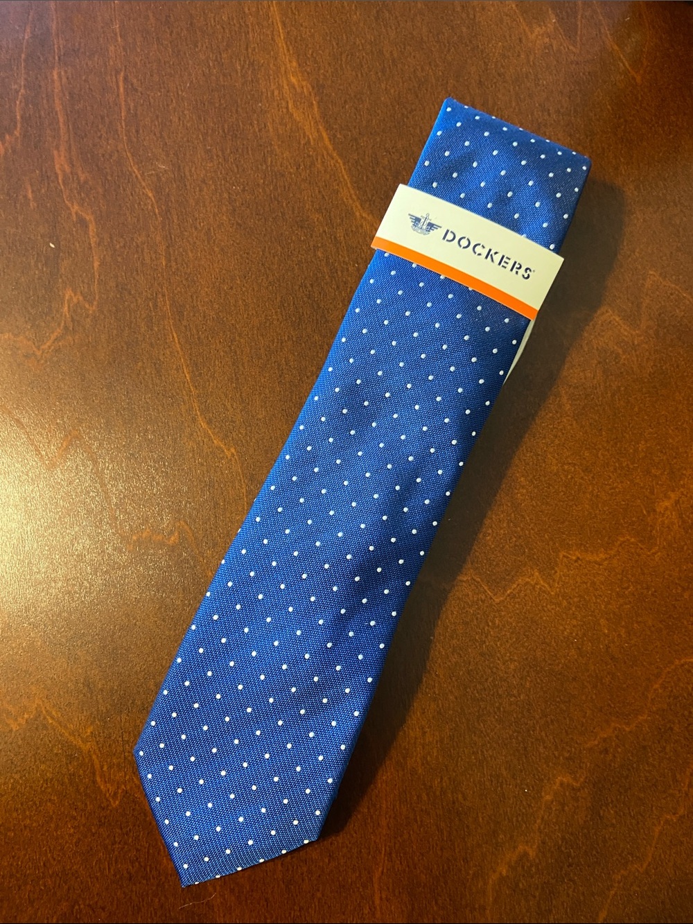 Dockers Royal Blue Tie with White Micro Dots